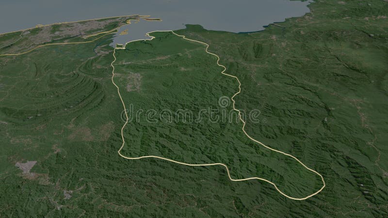 Temburong предугадало Бруней. Спутник иллюстрация штока