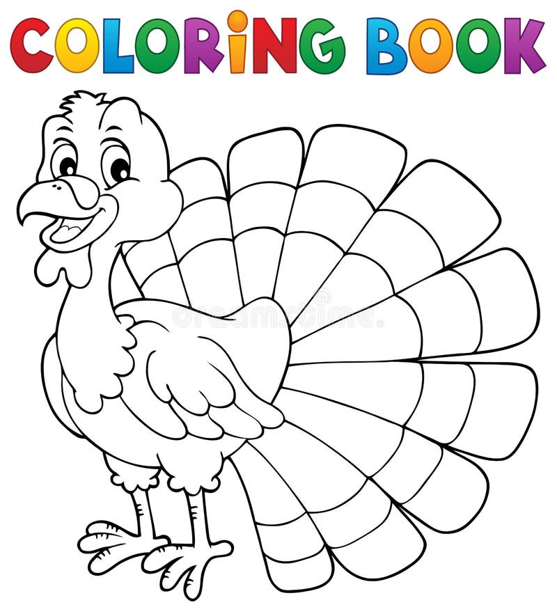 Temi di tacchino da libro colorante 1 illustrazione di stock Temi di tacchino da libro colorante 1 illustrazione di stock