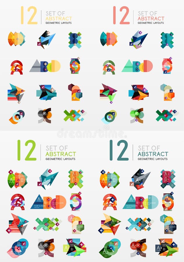 Temlates moderni di progettazione geometrica, universali illustrazione di stock Temlates moderni di progettazione geometrica, universali illustrazione di stock