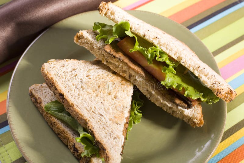 Tempeh Lettuce and Tomato Sandwich Stock Image Image of tomato