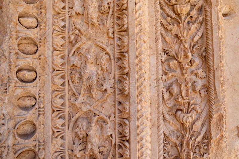 Tempel van Bacchus. De ruïnes van de oude stad Baalbek in Libanon stock fotografie