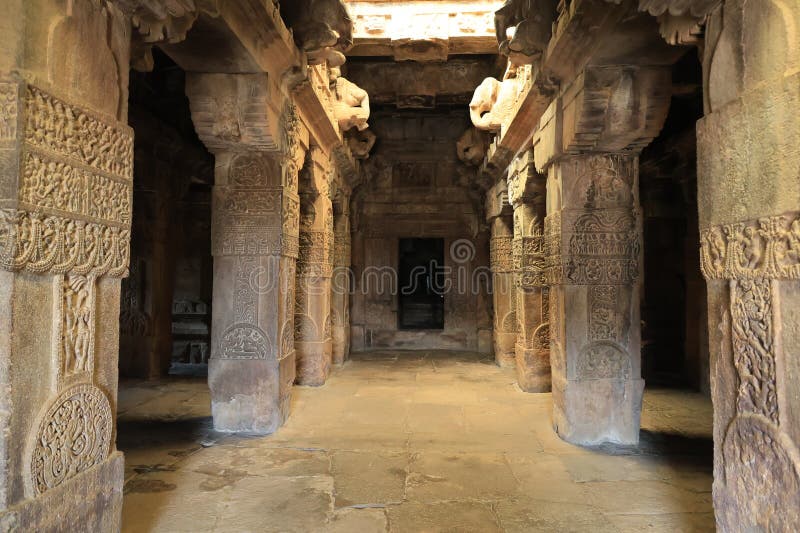 Pattadakal, also called Raktapura, is a complex of 7th and 8th century CE Hindu and Jain temples in northern Karnataka, India. Located on the west bank of the Malaprabha River in Bagalkot district, this UNESCO World Heritage Site[1][2] is 23 kilometres (14 mi) from Badami and about 9.7 kilometres (6 mi) from Aihole, both of which are historically significant centres of Chalukya monuments.[3][4] The monument is a protected site under Indian law and is managed by the Archaeological Survey of India. Pattadakal, also called Raktapura, is a complex of 7th and 8th century CE Hindu and Jain temples in northern Karnataka, India. Located on the west bank of the Malaprabha River in Bagalkot district, this UNESCO World Heritage Site[1][2] is 23 kilometres (14 mi) from Badami and about 9.7 kilometres (6 mi) from Aihole, both of which are historically significant centres of Chalukya monuments.[3][4] The monument is a protected site under Indian law and is managed by the Archaeological Survey of India