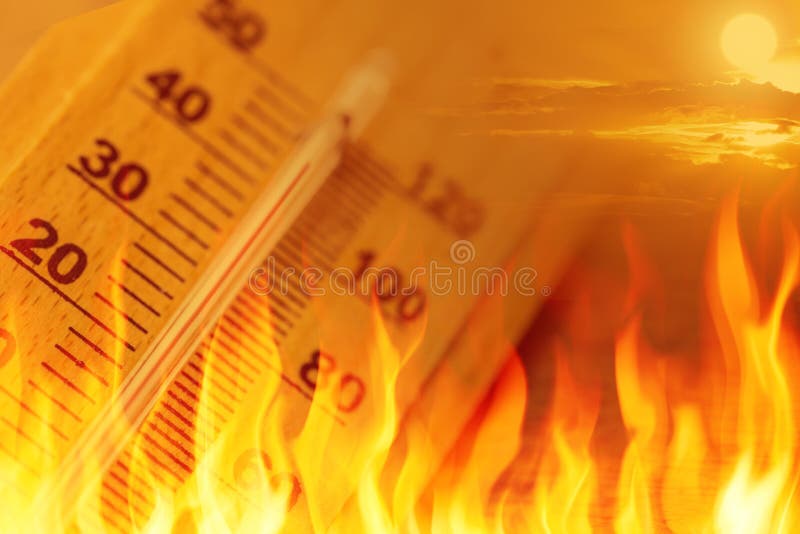 Temperatura alta de la muestra del cambio de clima del calentamiento del planeta imágenes de archivo libres de regalías Temperatura alta de la muestra del cambio de clima del calentamiento del planeta imágenes de archivo libres de regalías