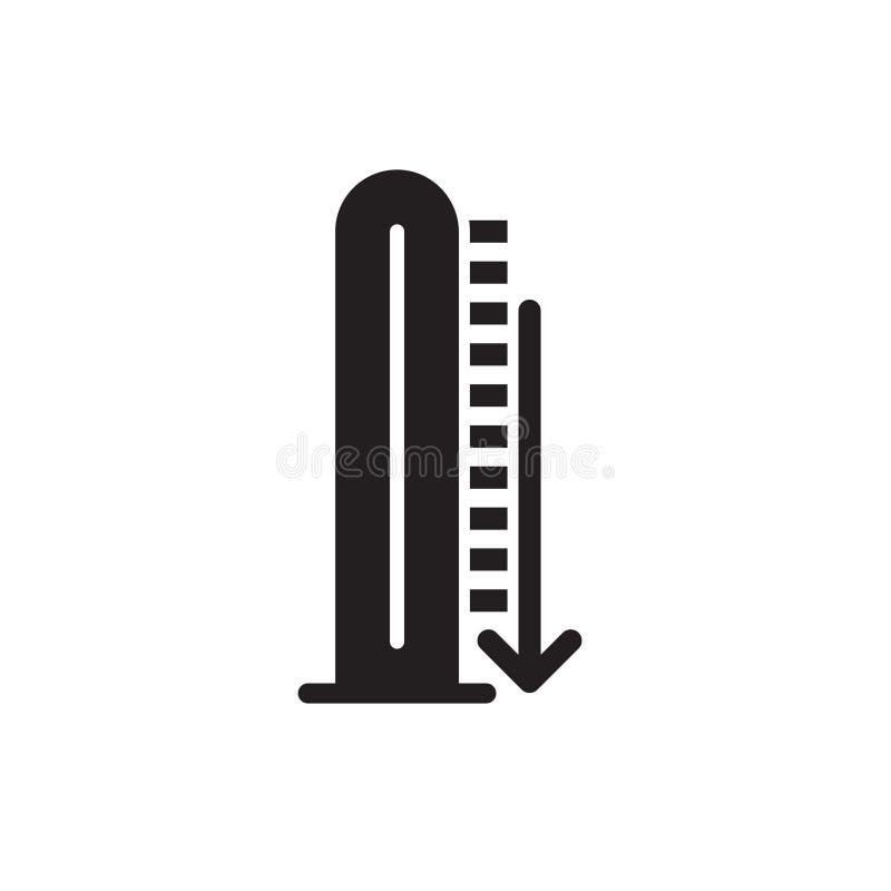 Temperature Decrease Icon Sign Symbol. Decrease arrow icon vectors