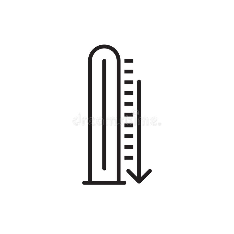 Temperature Decrease Icon sing symbol. Decrease arrow icon vectors