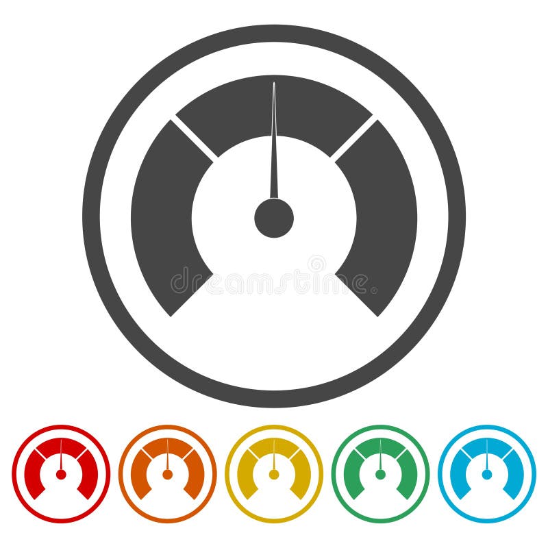 Temperature Gauge,Pressure Gauge, Manometer Icons Set Stock Vector ...