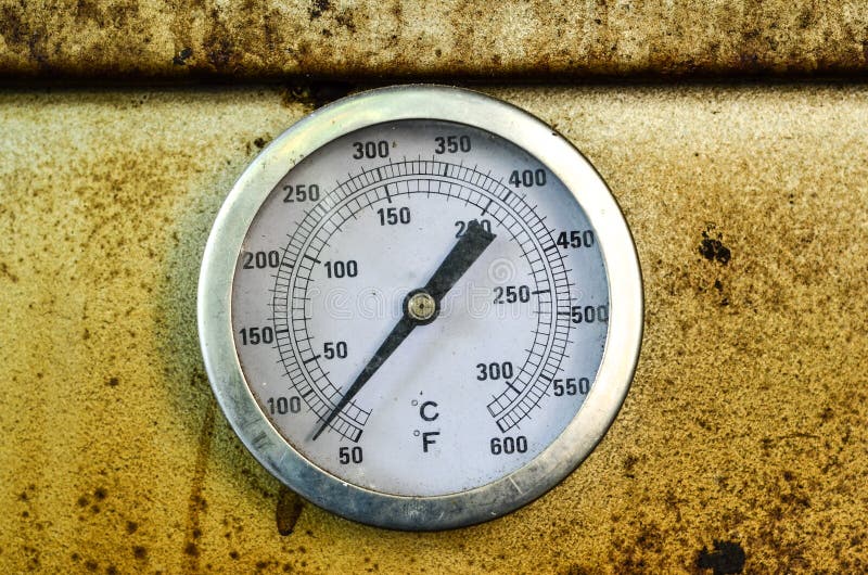 Temperature meter of oven stock image. Image of measuring 43790671