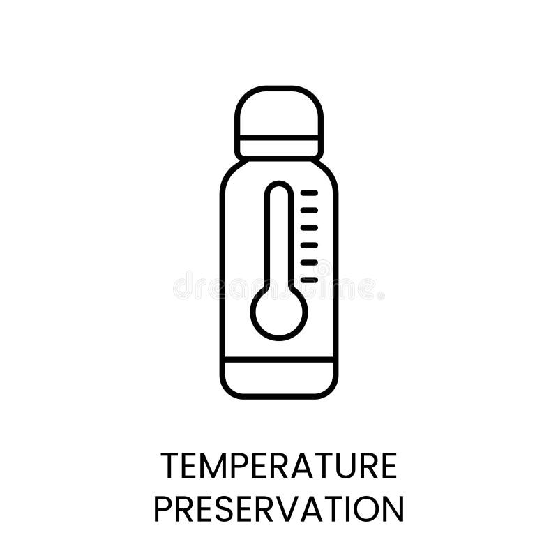 Temperature preservation vector line icon with editable stroke, for packaging royalty free illustration