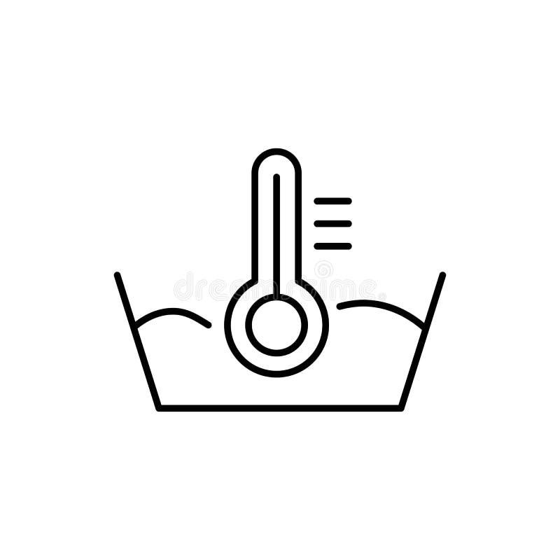 Temperature Washing Icon. Simple Color with Outline Vector Laundry
