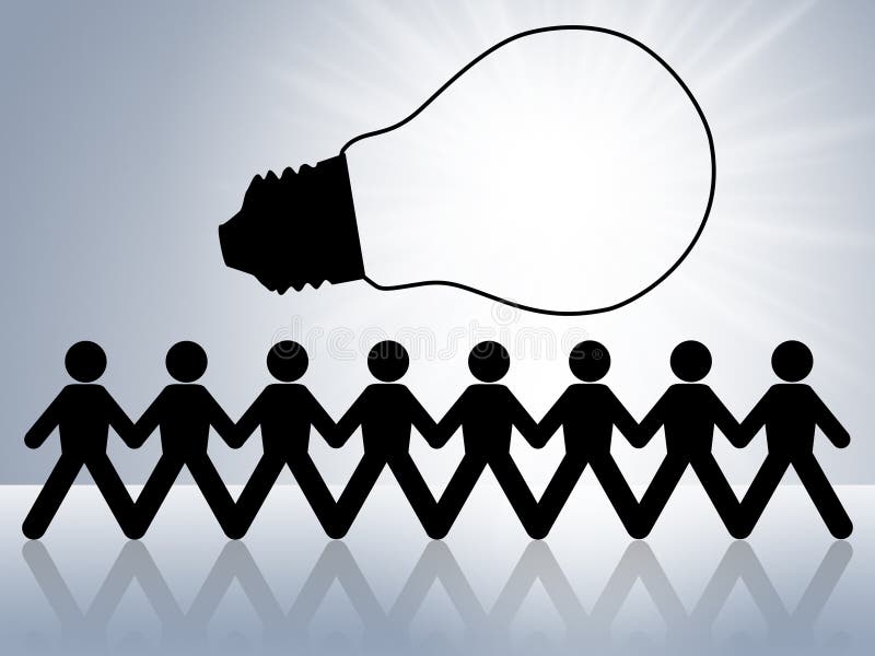 Tempestade de ideias, inovar e ideias para o sucesso ilustração stock