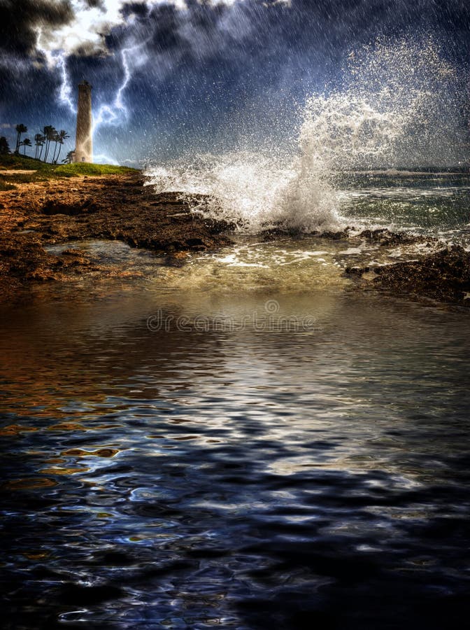 Tempestade numa Ilha Tropical imagem de stock