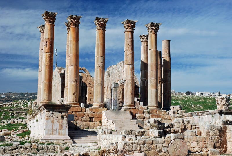 Tempiale di Artemis, Jerash, Giordano immagini stock libere da diritti Tempiale di Artemis, Jerash, Giordano immagini stock libere da diritti