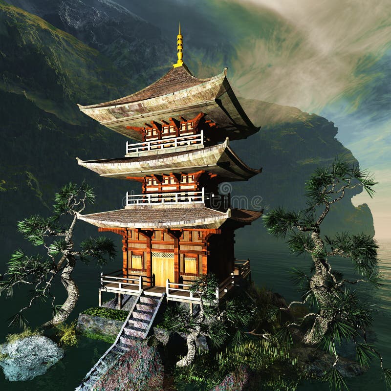 Tempio buddista di zen nelle montagne