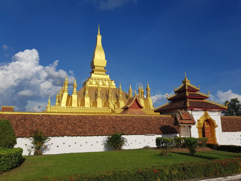 Tempio del centro del Laos Vientiane Buddha fotografia stock libera da diritti
