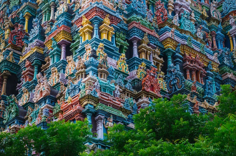 Tempio indù di Meenakshi a Madura, immagine stock libera da diritti Tempio indù di Meenakshi a Madura, immagine stock libera da diritti