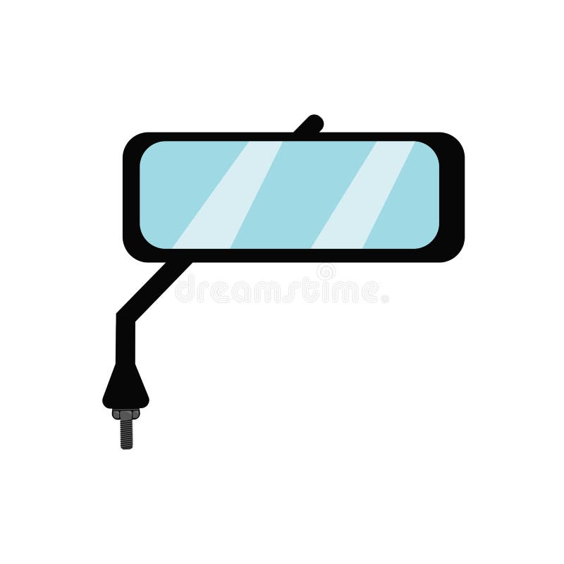 Vector Icon Classic Simple Square Cartoon Motorcycle Rearview Mirror