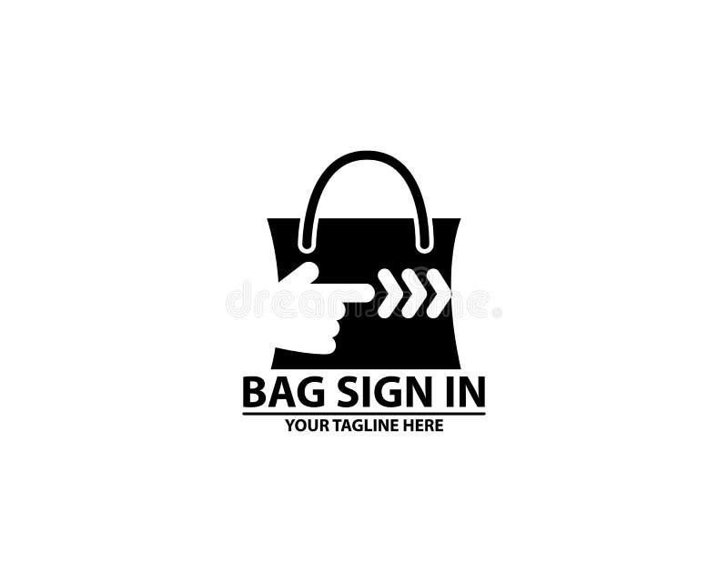 Shopping Bag with Hand Icon Vector Design. Shopping Bag Icon with Hand