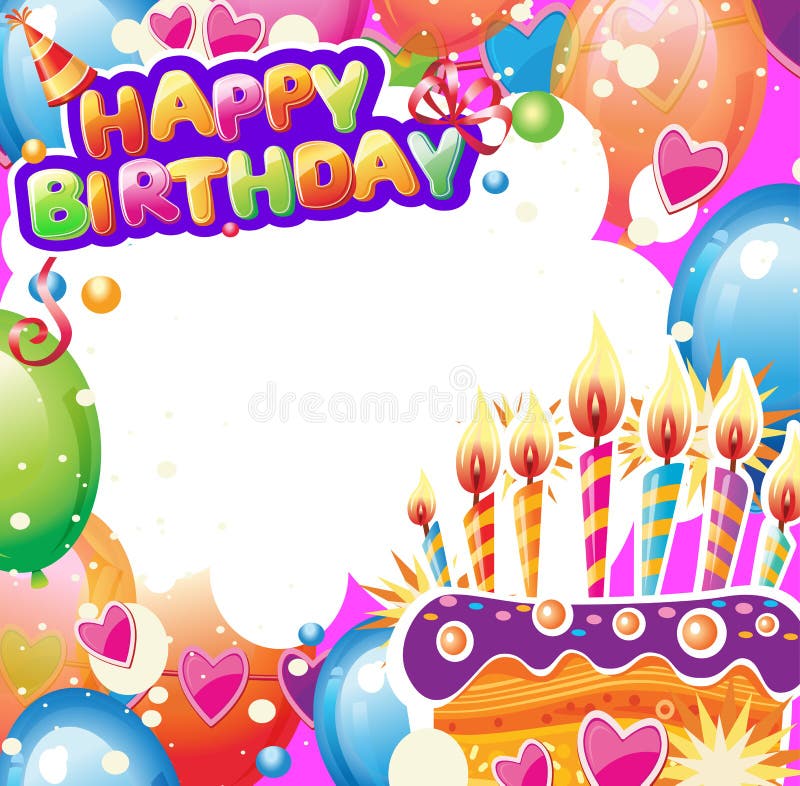 Template for Birthday Card with Place for Text Stock Vector ...