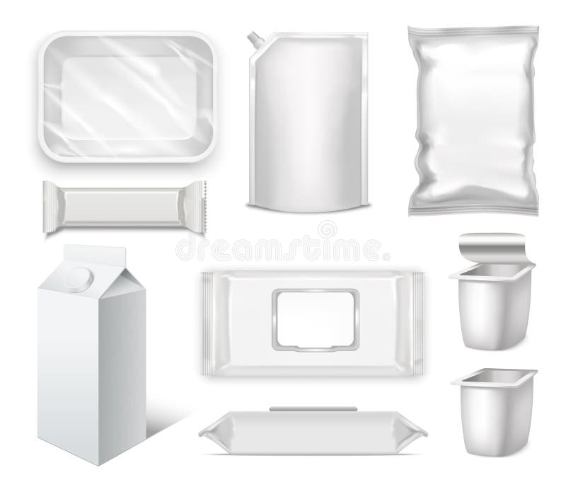 Template Blank Realistic Packge Set Vector Stock Vector - Illustration ...