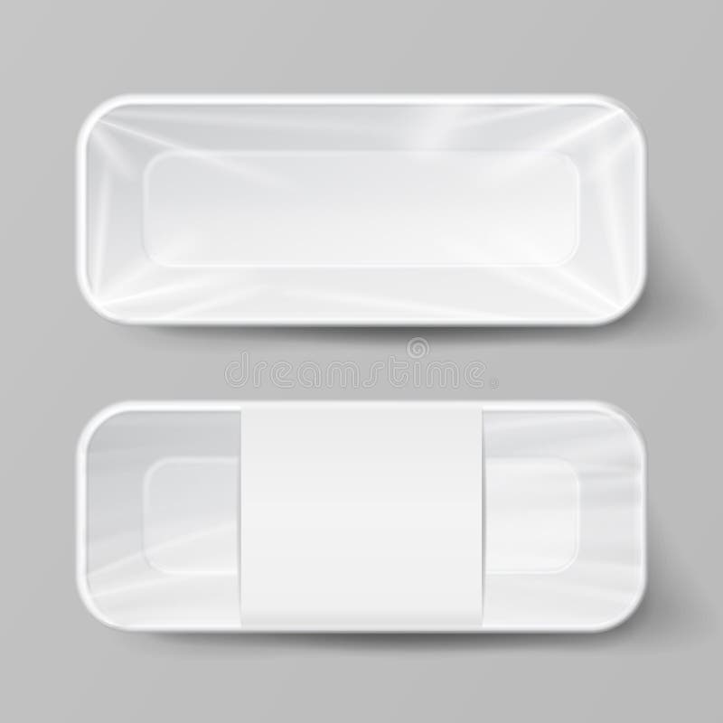 White empty styrofoam food tray Royalty Free Vector Image