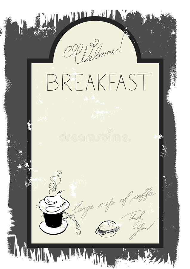 Template for breakfast menu