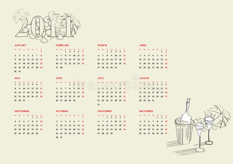 Template for calendar 2011