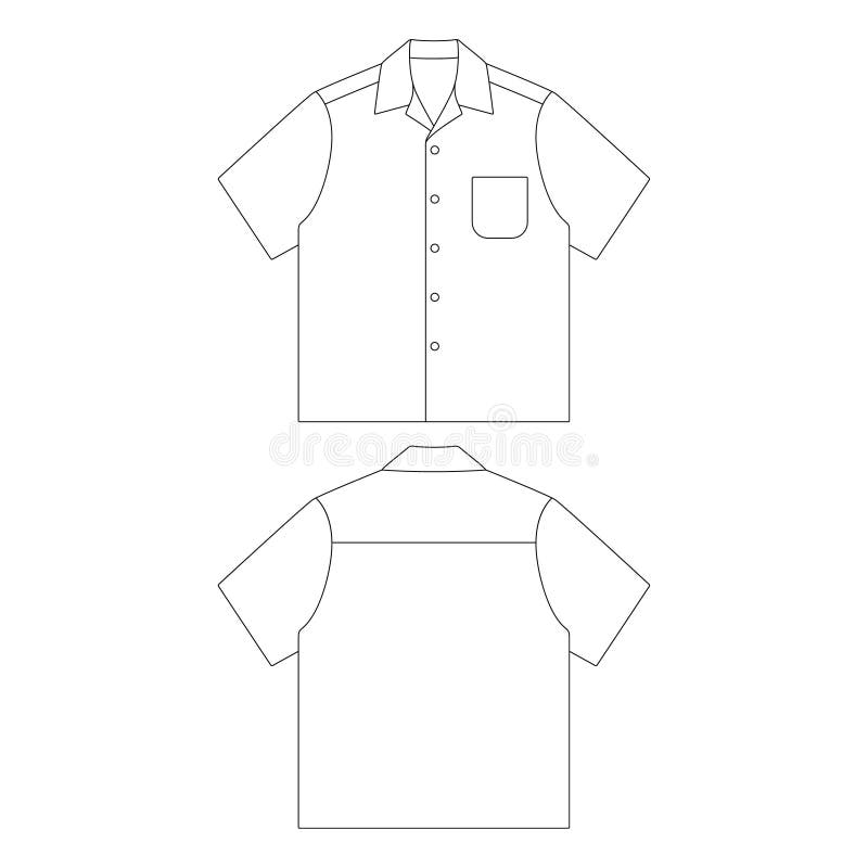 Premium Vector, Short sleeve work shirt with two chest pocket