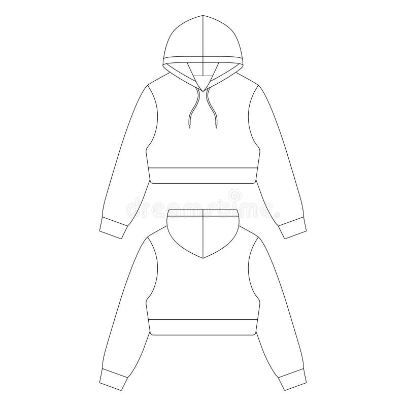 Cropped Hoodie Template Stock Illustrations – 107 Cropped Hoodie ...