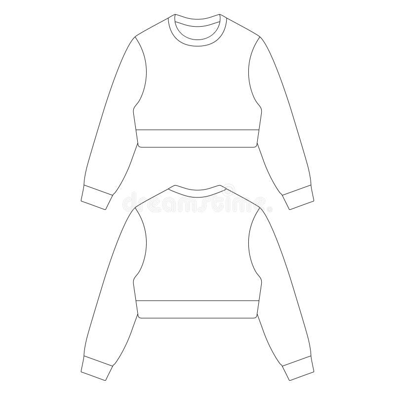 Template Cropped Sweater Vector Illustration Flat Sketch Design