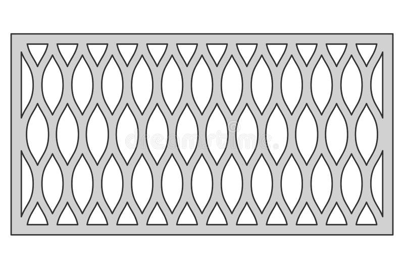 Template for cutting. Geometric line pattern. Laser cut. Ratio 1:2. Vector illustration