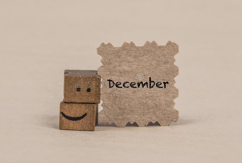 Template for december with a smiley icon royalty free stock image