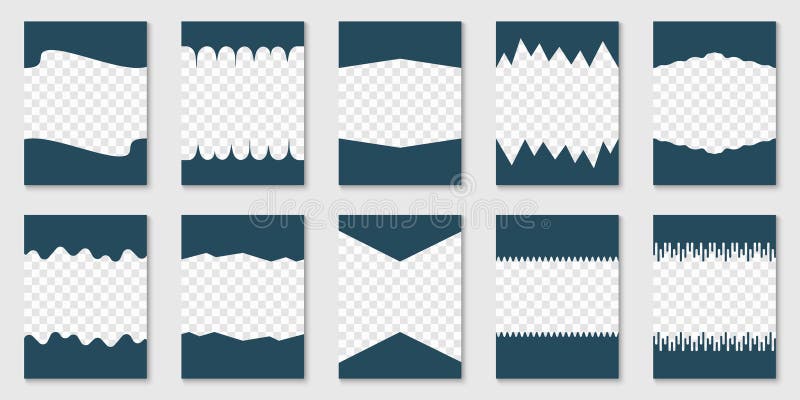 Template Divider Header for App, Banners or Posters. Set of Separator shapes for Website. Abstract Curve Lines, Wave stock illustration
