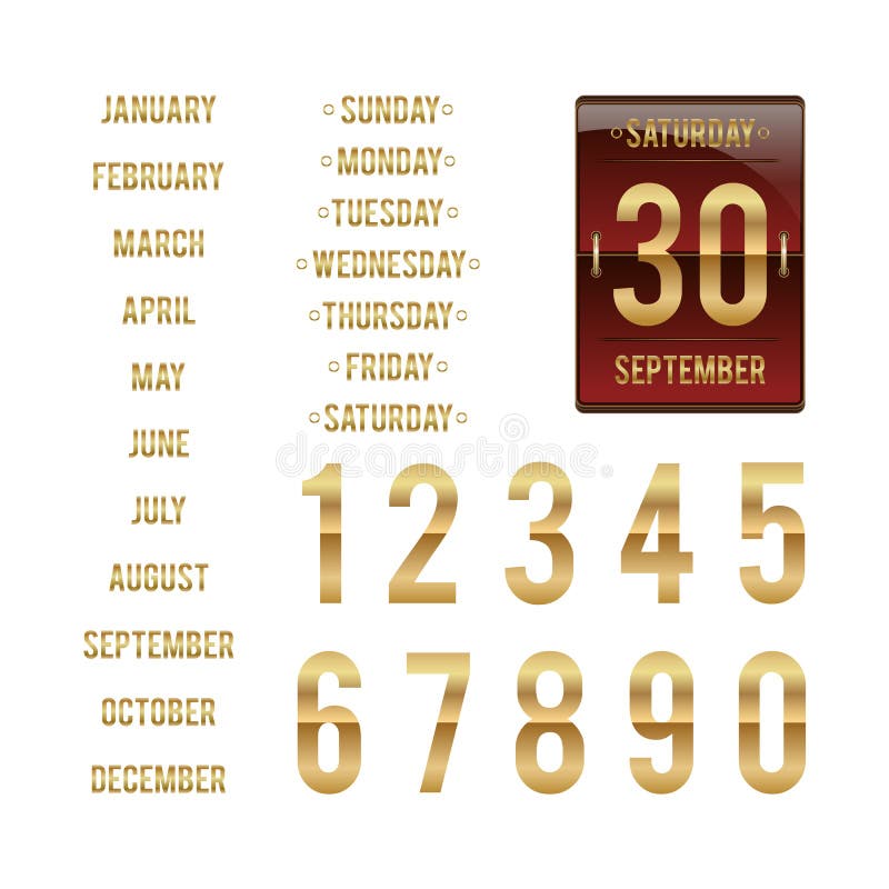 Template for daily Flip Calendar Stock Vector Illustration of event