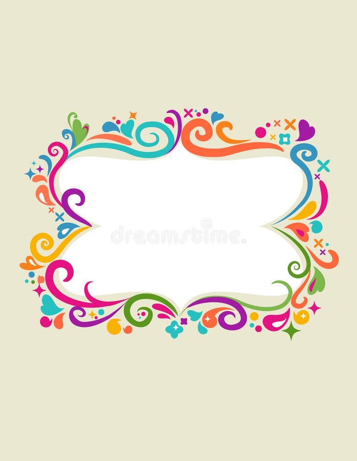 Template with floral border - 2 royalty free illustration Template with floral border - 2 royalty free illustration
