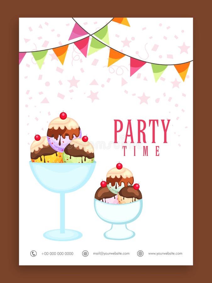 Ice Cream Party Flyer Template