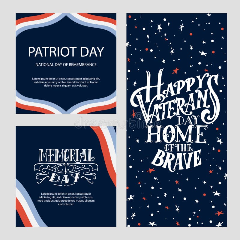 Template for Happy Veterans day. Hand lettering design for card or poster. Vintage vector illustration royalty free illustration Template for Happy Veterans day. Hand lettering design for card or poster. Vintage vector illustration royalty free illustration