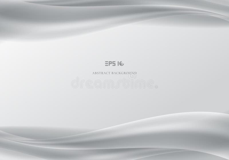 Template header and footers abstract white waves smooth gray background. stock illustration