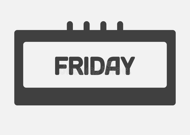 Template icon page calendar, day of week Friday stock illustration