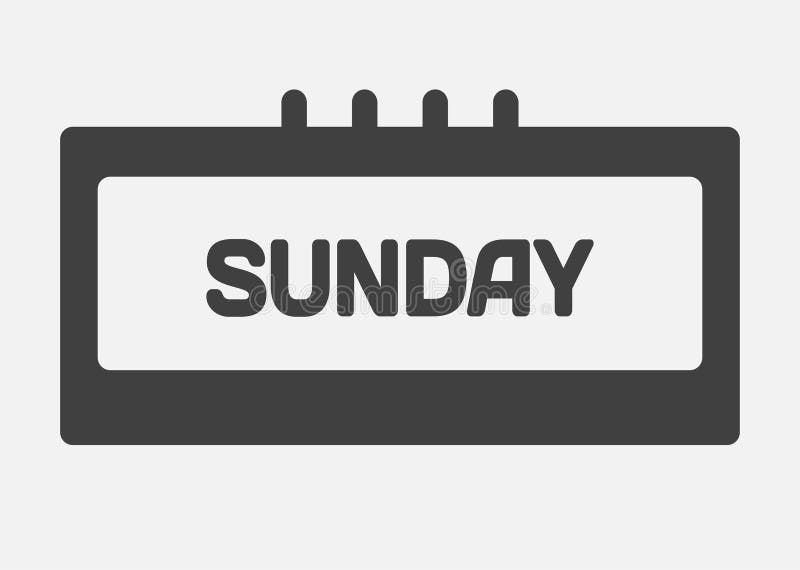 Template icon page calendar, day of week Sunday royalty free illustration