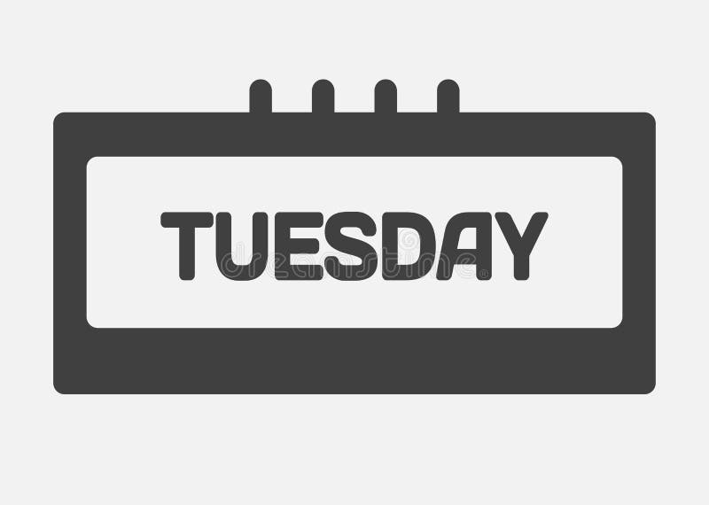 Template icon page calendar, day of week Tuesday stock illustration