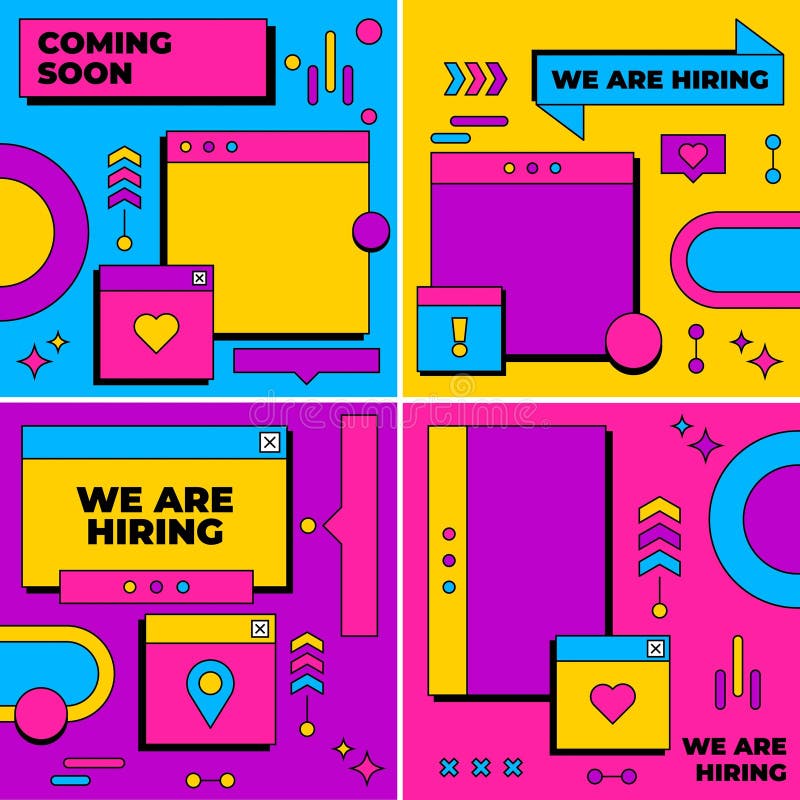 Template instagram pop art image stock illustration