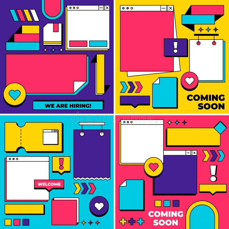 Template instagram vector pop art image stock illustration