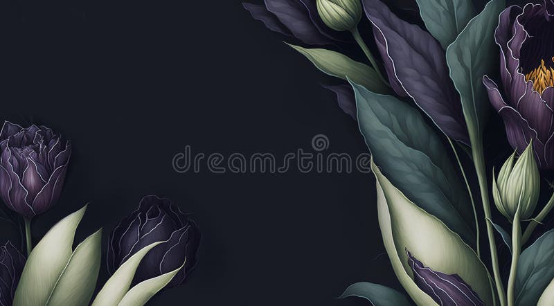 Template for Invatation with Flowers AI Stock Illustration Template for Invatation with Flowers AI Stock Illustration