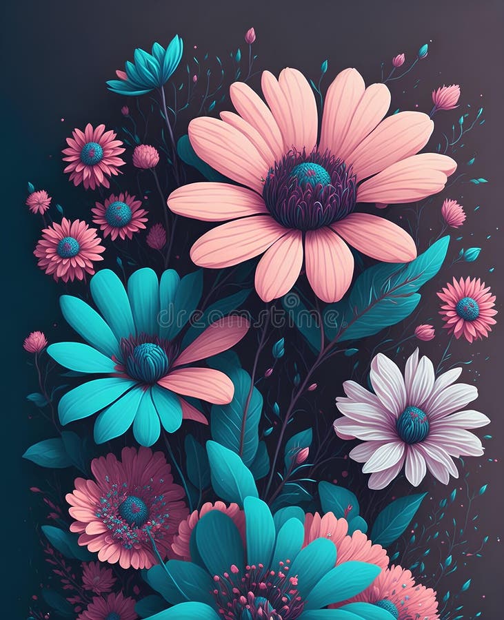 Template for Invatation with Flowers and Leaves AI Stock Image Image Template for Invatation with Flowers and Leaves AI Stock Image Image