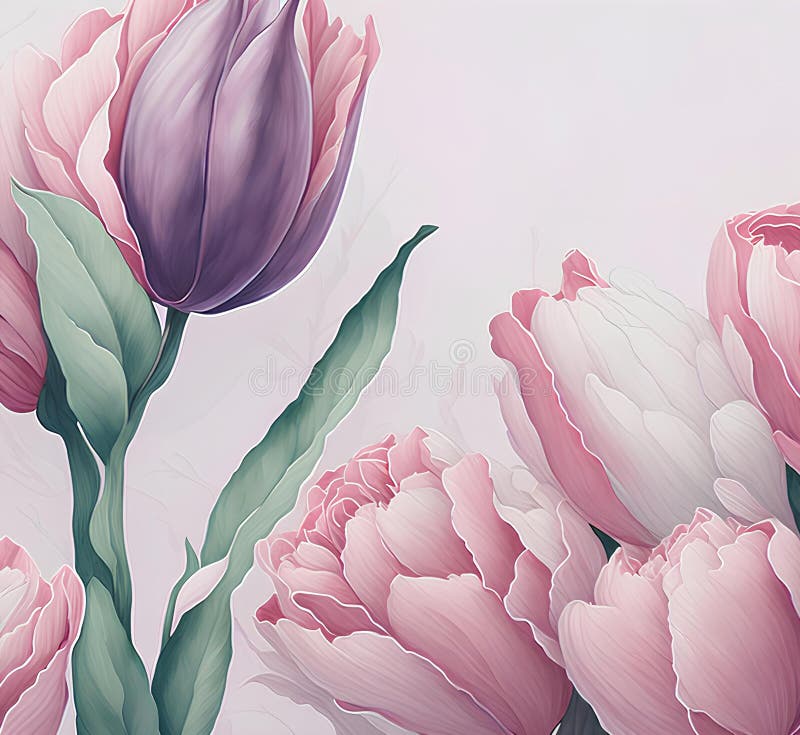 Template for Invatation with Soft Pink Flowers AI Stock Illustration Template for Invatation with Soft Pink Flowers AI Stock Illustration
