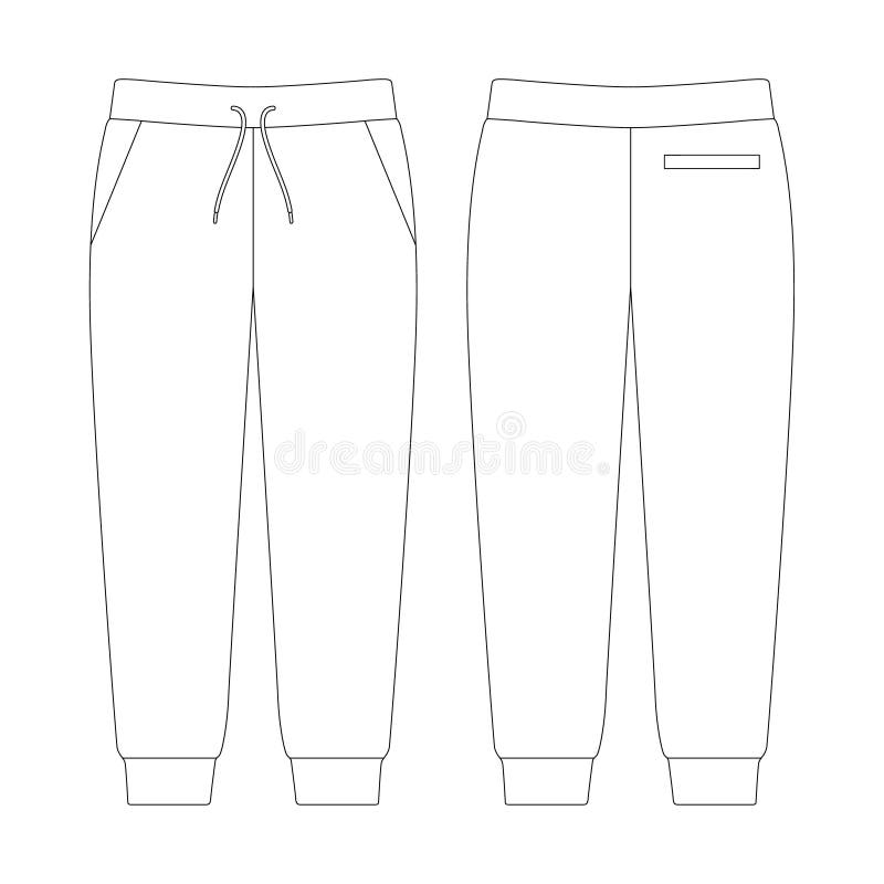 Template Sweatpants Vector Illustration Flat Sketch Stock Vector ...