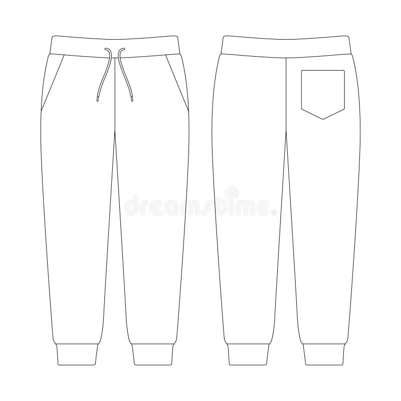 Template Sweatpants Sport Wear Casual Garment Vector Flat Design ...