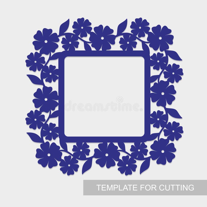 Border With Flowers Leaves And Branches Floral Frame Stock