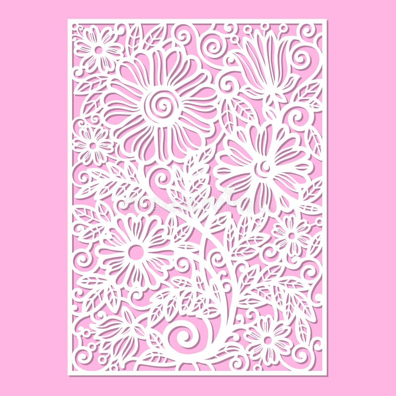 Template for Laser Cutting. Floral Pattern. Vector Stock Vector