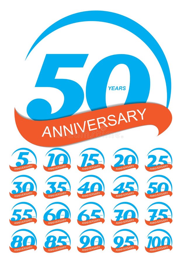 Template Logo Anniversary Set Vector Illustration